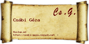 Csábi Géza névjegykártya